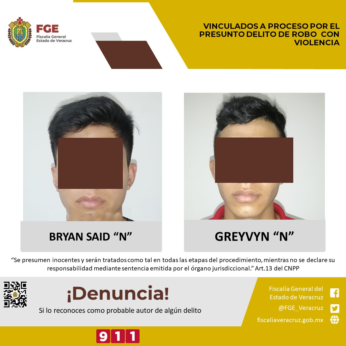 Vinculados a proceso por el presunto delito de robo con violencia￼