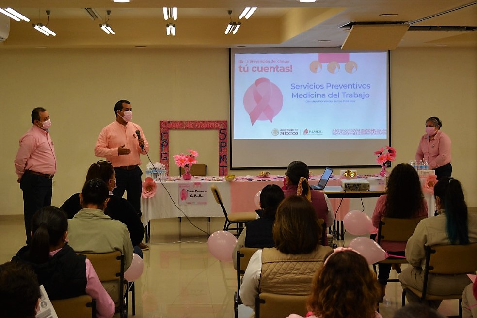 Implementa PEMEX actividades de concientización para prevenir el cáncer de mama en Complejo Procesador de Gas Poza Rica