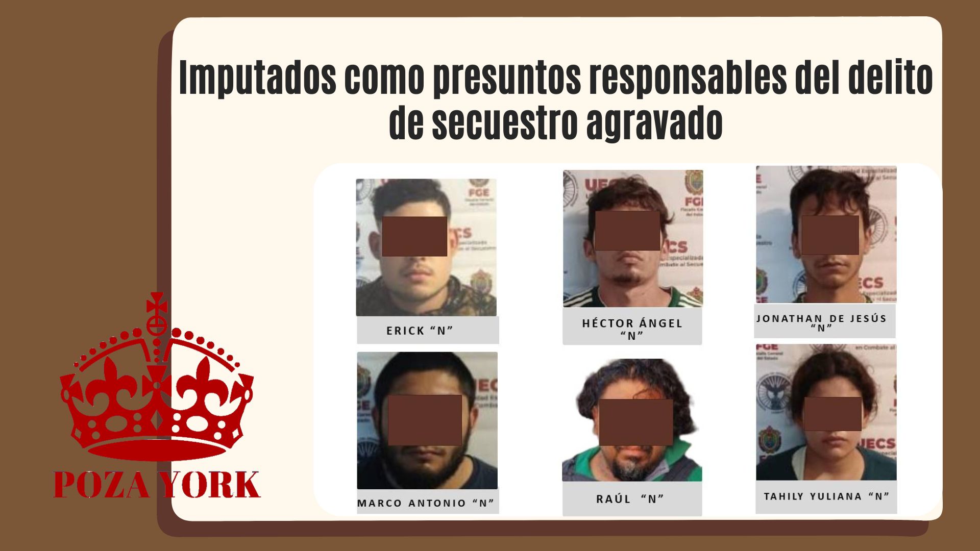 <strong>Imputados como presuntos responsables del delito de secuestro agravado</strong>