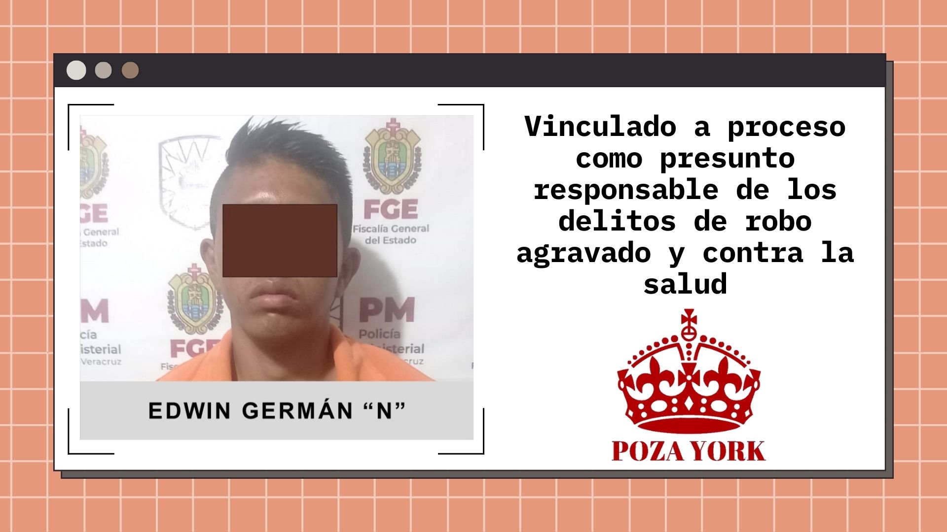 Vinculado a proceso como presunto responsable de los delitos de robo agravado y contra la salud